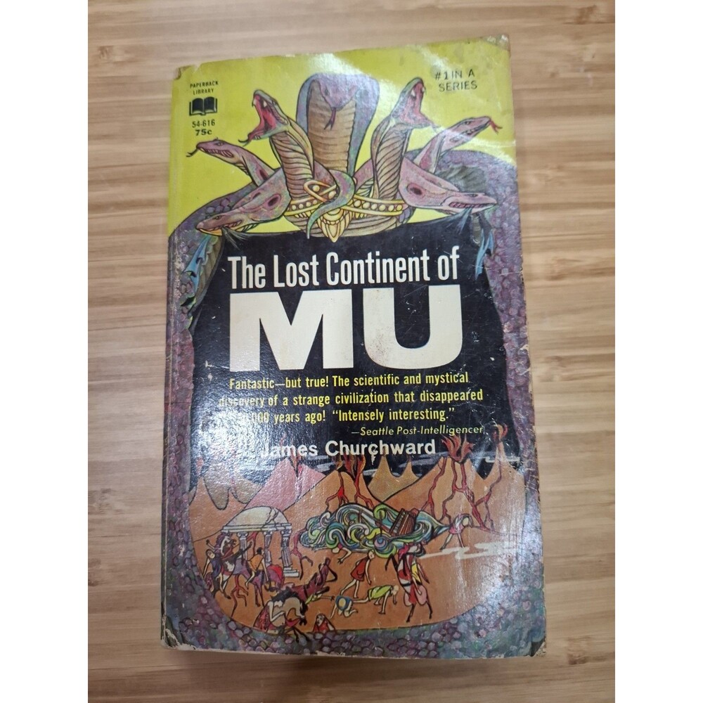 THE LOST CONTINENT OF MU James Churchward 1968 Paperback Library 54-616 Occult